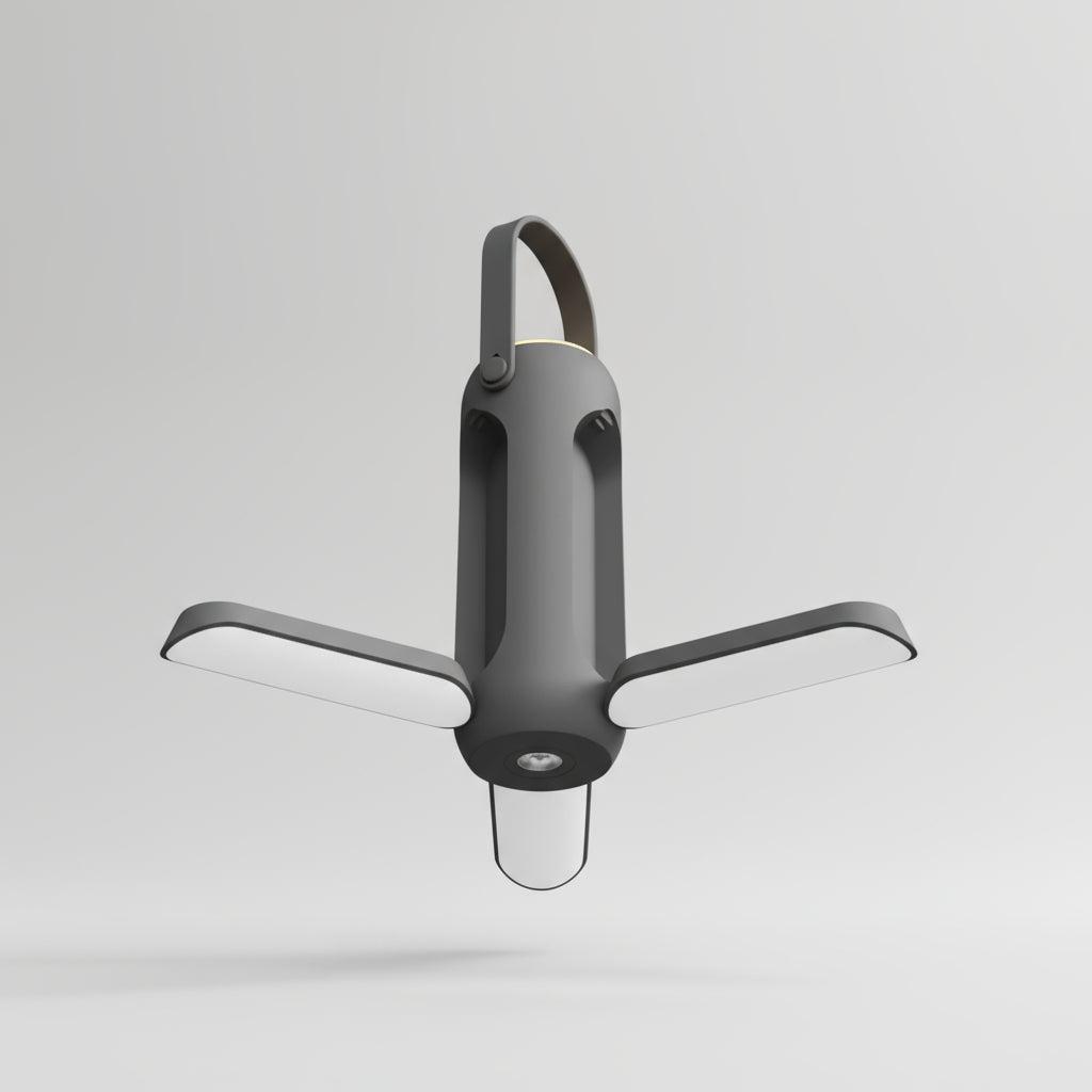 Modern ceiling light fixture on a gray background