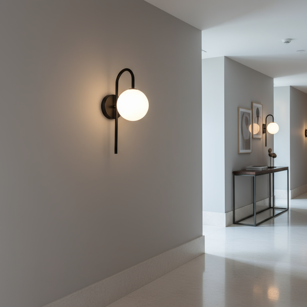 Modern wall sconce in a minimalistic interior setting