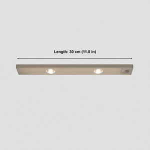 Light fixture with measurement text on a white background