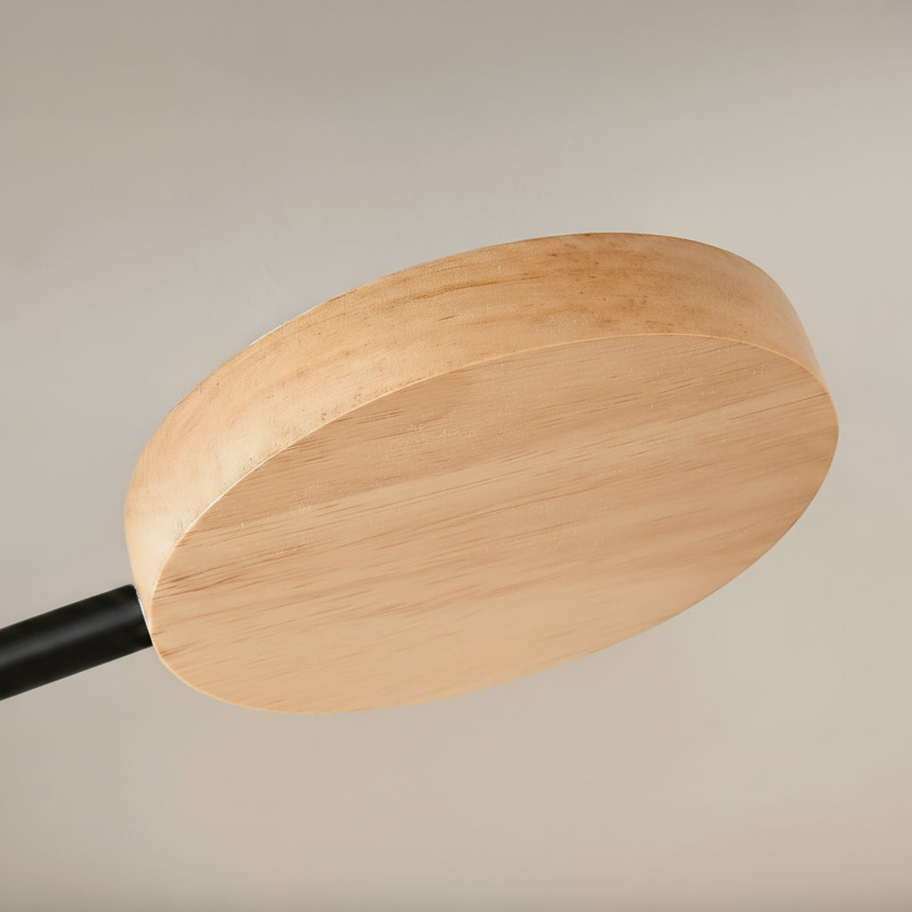 Wooden lampshade on a neutral background