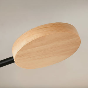 Wooden lampshade on a neutral background